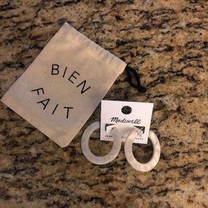 Madewell White Hoops Earrings